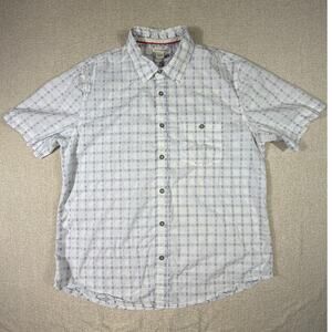 Carbon2Cobalt Men Large Blue White Short Sleeve Summer Lightweight Preppy Shirt